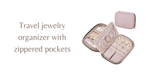 travel jewelry organizer with zippered pockets